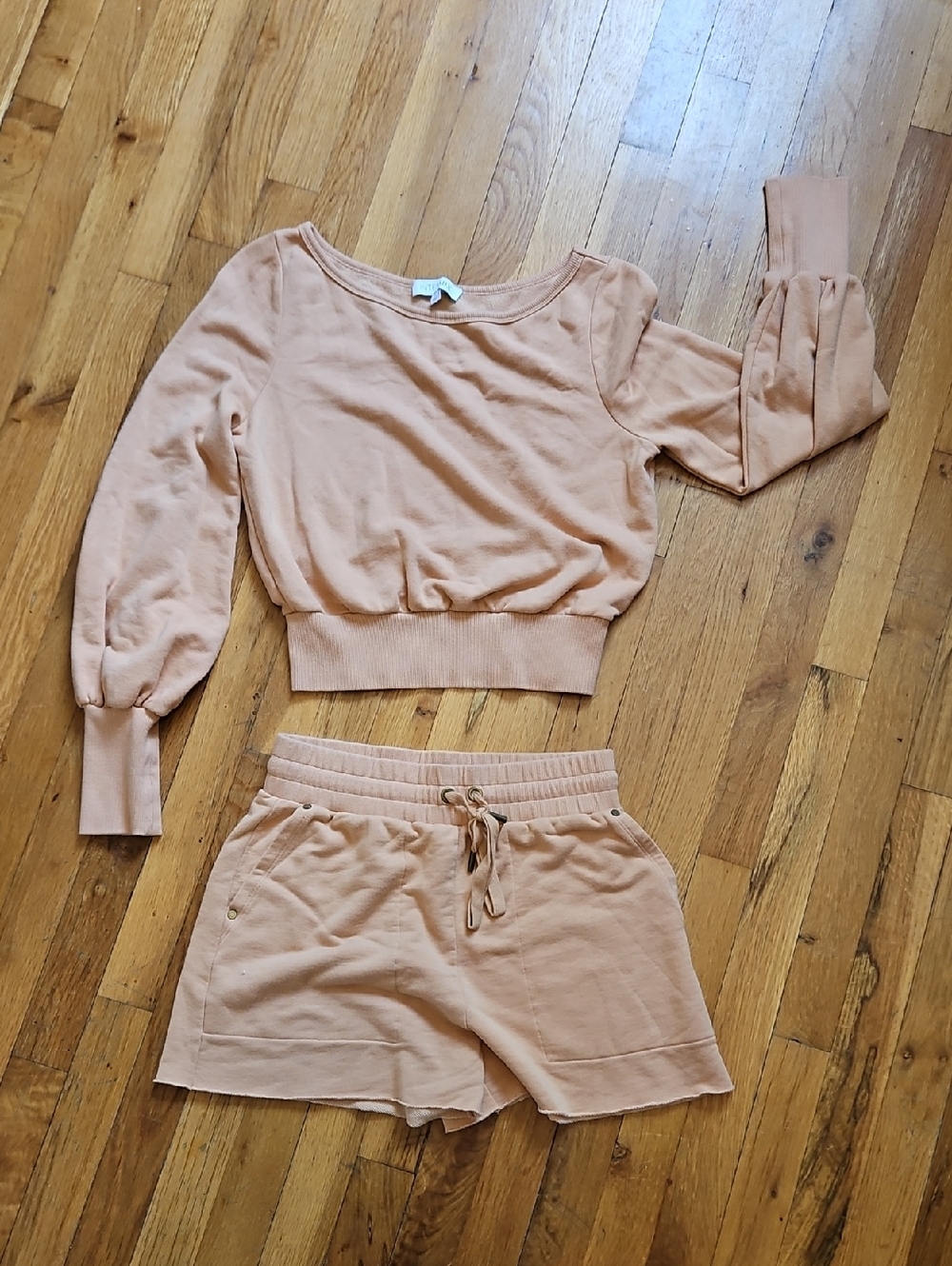 Intermix Peach Coastal Casual Comfy Sweat Set